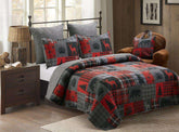 midnight mountain red quilt